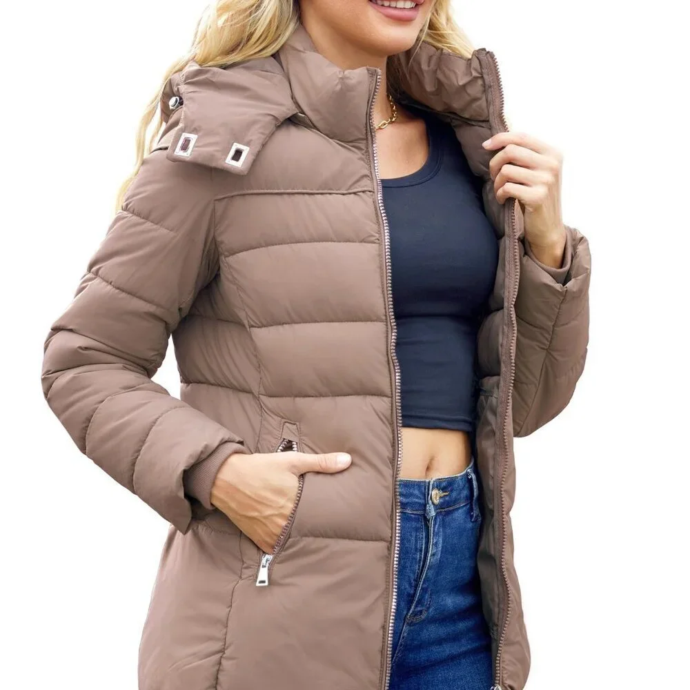 Packable Puffer Jacket Lightweight Thickened Down Winter Coat Chic
